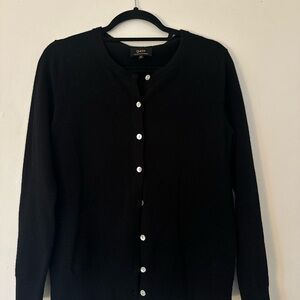 Quince Black Cashmere Cardigan